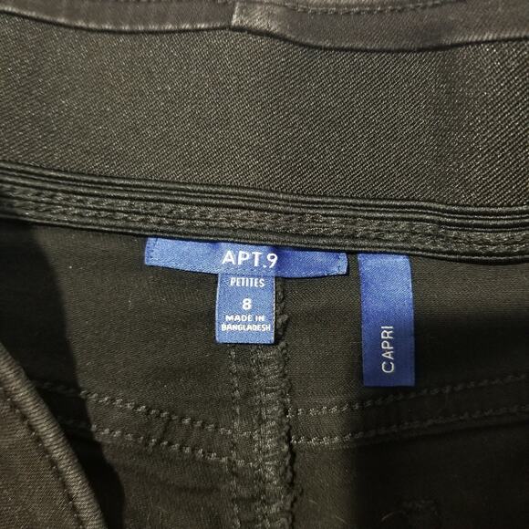 Apt 9 Jeans Womens Size 8P Black Tummy Control Capri Wash High Rise - Picture 4 of 9